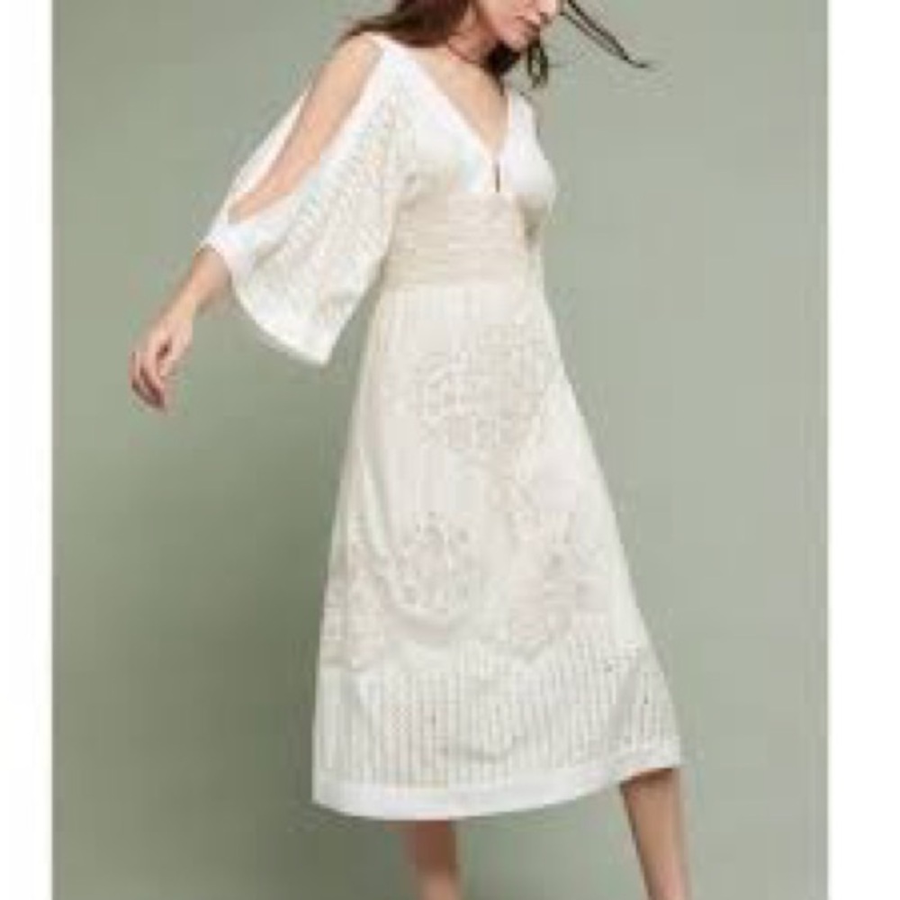Farm Rio Babydoll Dress Small Ivory Festival Boho Wedding Fairy Hippie Solana